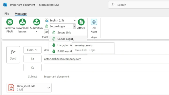 Send and receive large files